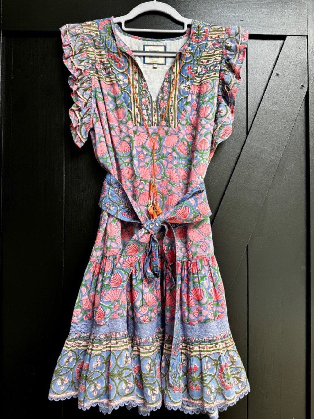 Bell by Alicia Bell Amira Mini Dress w/ Belt - Medium - Silk & Cotton - Like New - Picture 6 of 16